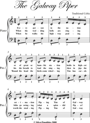 Galway Piper Easy Piano Sheet Music