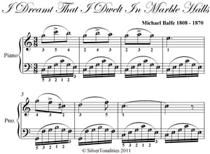 I Dreamt That I Dwelt In Marble Halls Easy Piano Sheet Music