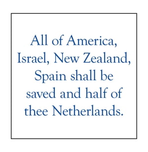 All of America, Israel, New Zealand, Spain Shall