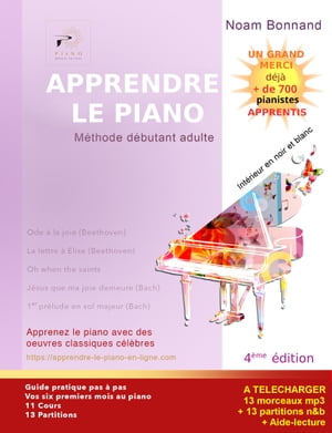 Apprendre le piano méthode débutant adulte (noir&blanc)