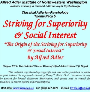 Classical Adlerian Psychology Theme Pack 5: Striving for Superiority & Social Interest