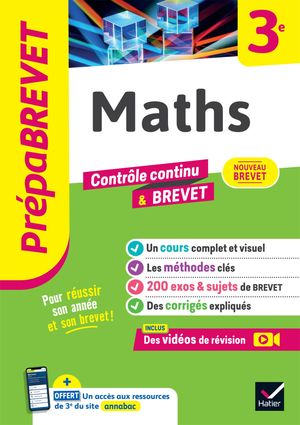 Pr?pabrevet Maths 3e - Nouveau Brevet 2025 cours, m?thodes & sujets de brevet corrig?s