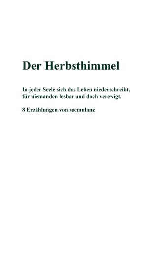 Der Herbsthimmel In jede Seele sich das Leben ni