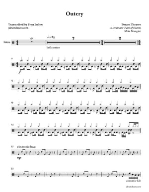 Dream Theater - Outcry Drum Sheet Music【電子書籍】 Evan Aria Serenity