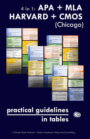 4 in 1: APA + MLA + HARVARD + CMOS (Chicago) Practical Guidelines in Tables