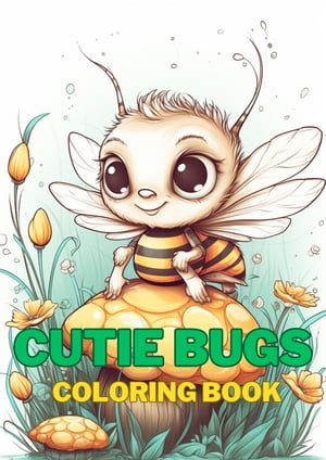 20 Cutie Bugs Fantasy Insect Cartoon Coloring Book, Adults + kids- Instant Download - Grayscale Coloring Page - Gift, Printable PDF
