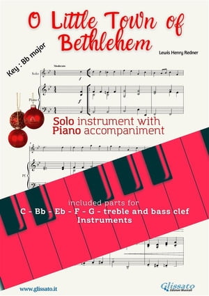 O Little Town of Bethlehem (in Bb) for solo instrument w/ piano