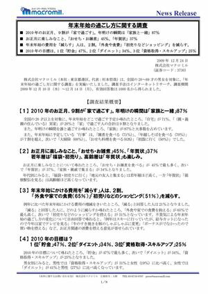 年末年始の過ごし方に関する調査