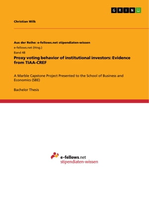 Proxy voting behavior of institutional investors