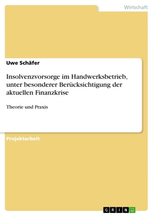 Insolvenzvorsorge im Handwerksbetrieb, unter besonderer Ber?cksichtigung der aktuellen Finanzkrise Theorie und PraxisŻҽҡ[ Uwe Sch?fer ]