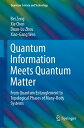 Quantum Information Meets Quantum Matter From Quantum Entanglement to Topological Phases of Many-Body Systems