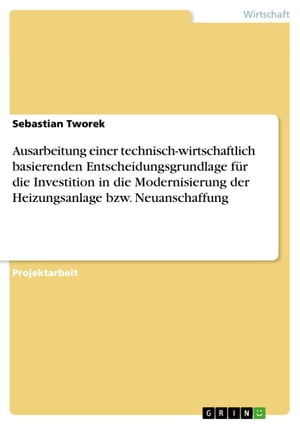 Ausarbeitung einer technisch-wirtschaftlich basierenden Entscheidungsgrundlage für die Investition in die Modernisierung der Heizungsanlage bzw. Neuanschaffung