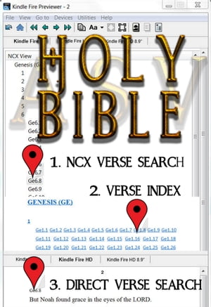 Holy Bible (ASV Red Letter Edition): Fast Navigation, Search Every Verse with 1. NCX Verse Search, 2. Verse Index, & 3. Direct Verse Search