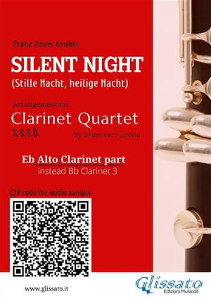 Alto Clarinet (instead Bb Clarinet 3) part "Silent Night" for Clarinet Quartet