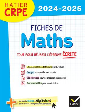 Hatier CRPE - Fiches de Maths - Epreuve écrite 2024/2025