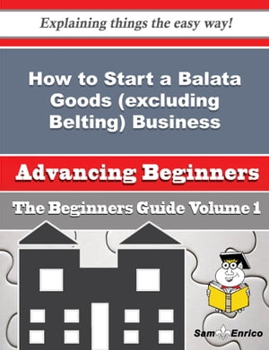 How to Start a Balata Goods (excluding Belting) Business (Beginners Guide)