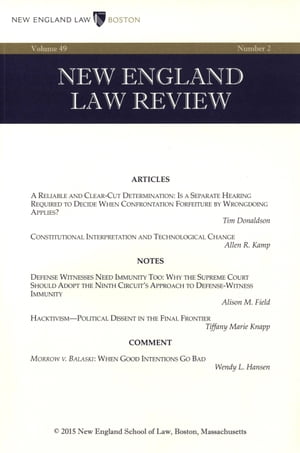 New England Law Review: Volume 49, Number 2 - Winter 2015