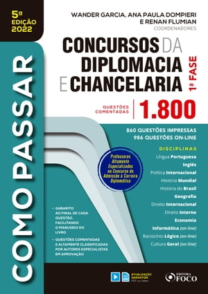 Concursos da diplomacia e chancelaria 1? fase - 1.800 quest?es comentadas