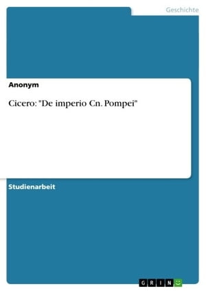 Cicero: 'De imperio Cn. Pompei'