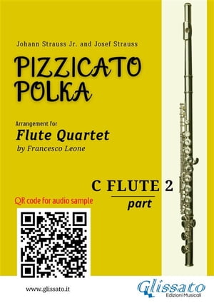 Flute 2 part of "Pizzicato Polka" Flute Quartet sheet music