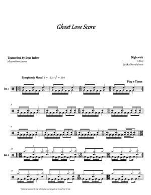 Nightwish - Ghost Love Score: Drum Sheet Music