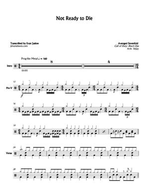 Avenged Sevenfold - Not Ready to Die: Drum Sheet Music