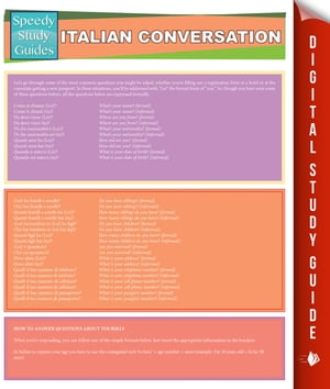 Italian Conversation (Speedy Study Guides)