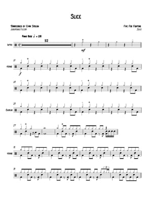 Five for Fighting - Slice: Drum Sheet Music