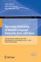 Automatic Processing of Natural-Language Electronic Texts with NooJ 10th International Conference, NooJ 2016, ?esk? Bud?jovice, Czech Republic, June 9-11, 2016, Revised Selected Papers