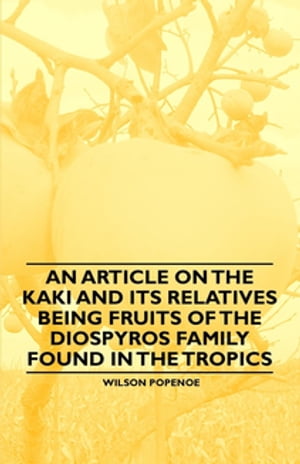An Article on the Kaki and its Relatives being Fruits of the Diospyros Family Found in the Tropics