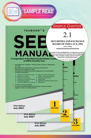 Taxmann's SEBI Manual (Set of 3 Vols.)