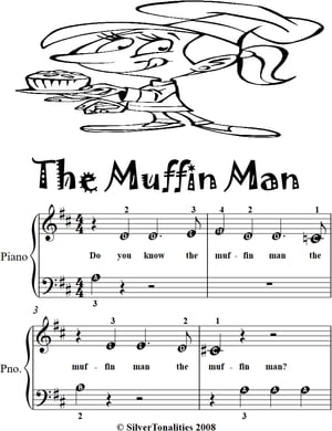 The Muffin Man Beginner Piano Sheet Music【電