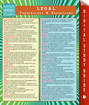 Legal Terminology and Definitions (Speedy Study Guide)