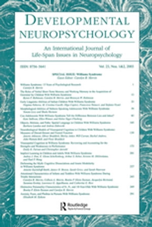 ŷKoboŻҽҥȥ㤨Williams Syndrome A Special Double Issue of developmental NeuropsychologyŻҽҡۡפβǤʤ17,096ߤˤʤޤ