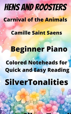 Hens and Roosters Beginner Piano Sheet Music with Colored Notation
