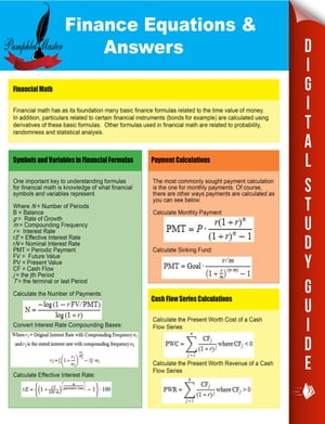 Finance Equations & Answers