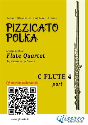 Flute 4 part of "Pizzicato Polka" Flute Quartet sheet music