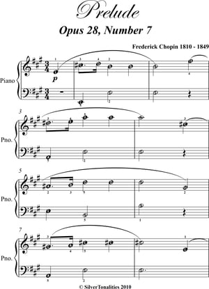 Prelude Opus 28 Number 7 Easy Piano Sheet Music