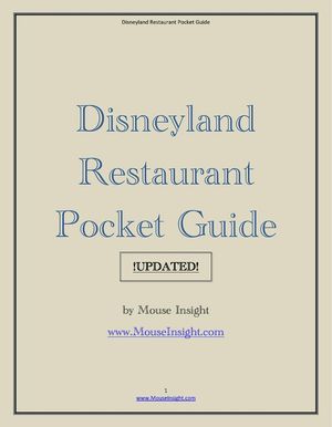 Disneyland Restaurant Pocket Guide UPDATED!