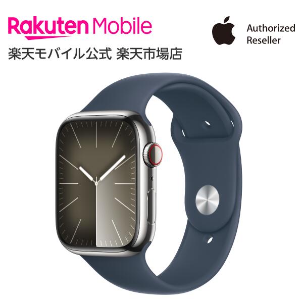 Apple Watch Series 9 シルバーステンレススチールケースとストームブルースポーツバンド ケースサイズ：45mm GPS＋Cellularモデル 本体のみ 新品 純正 国内正規品 Apple認定店