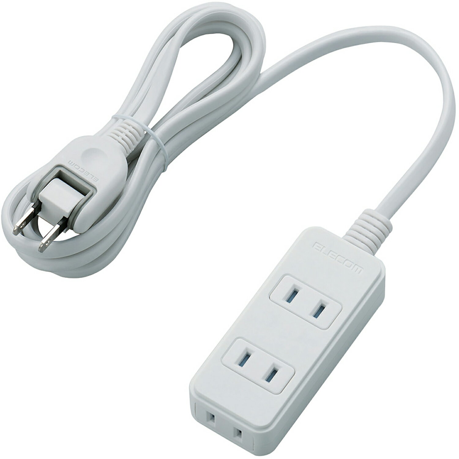 エレコム 電源タップ 雷ガード スイングプラグ ほこりシャッター付 3個口 2m ホワイト T-KST02-22320WH