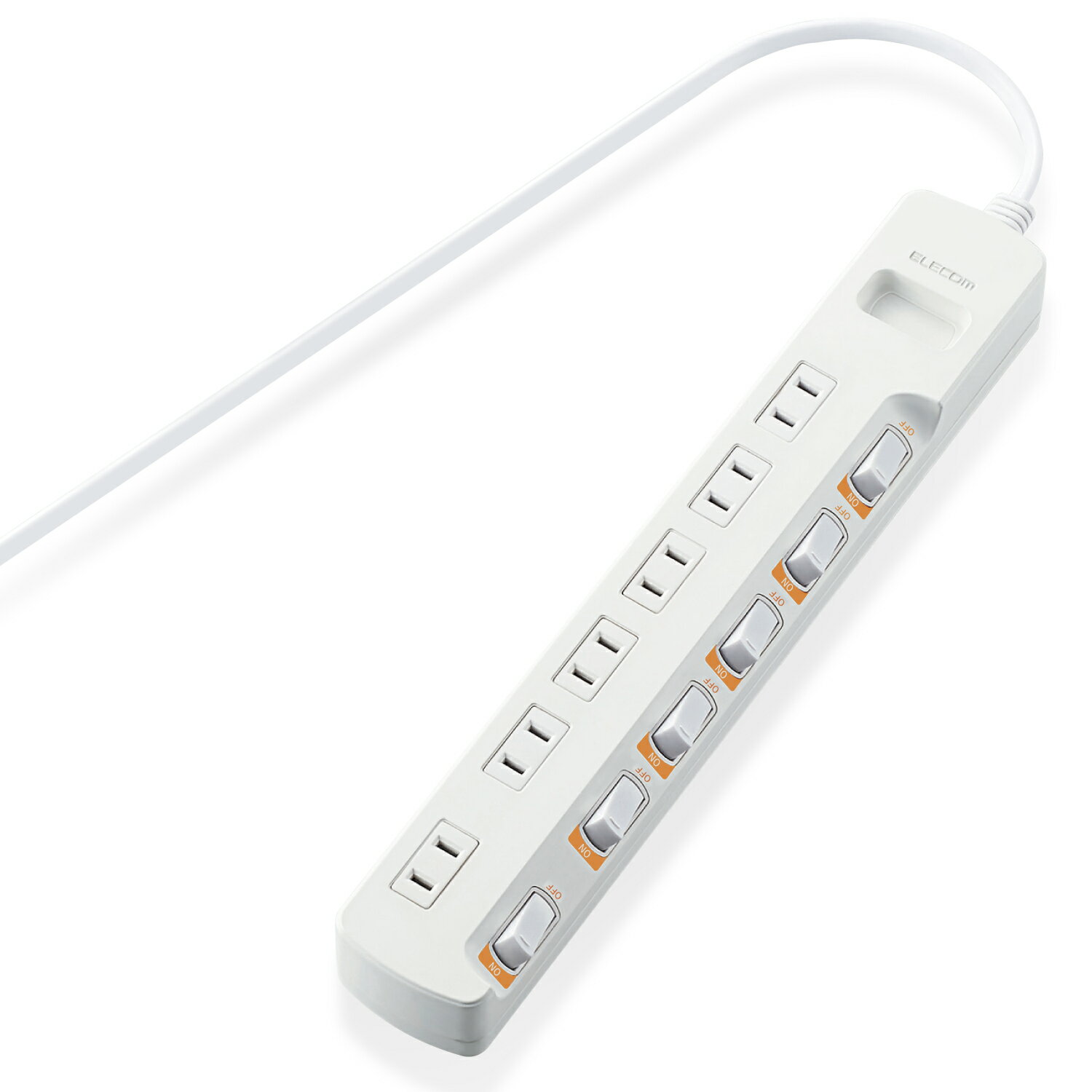 エレコム 電源タップ 雷ガード 光らない個別スイッチ スイングプラグ 6個口 5m ホワイト T-K5B-2650WH