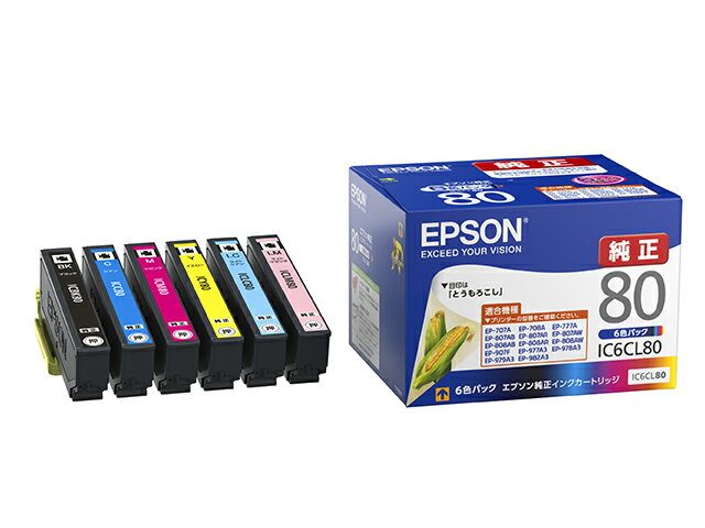 EPSON エプソンカラリオプリンター用 インクカートリッジ(6色パック)IC6CL80
