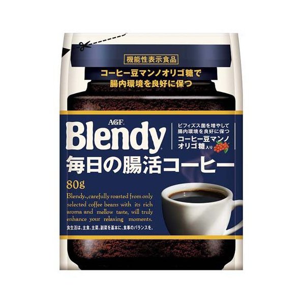 AGF ブレンディ インスタントコーヒー 毎日の腸活コーヒー 袋 詰め替え 80g 【ブレンディ(Blendy)】 インスタントコーヒー