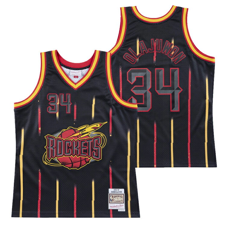 ミッチェル&ネス NBA ヒューストン・ロケッツ アキーム・オラジュワン 1996-97 BLACKOUT POP スウィングマン ジャージー ブラック ユニフォーム / Mitchell & Ness Houston Rockets Hakeem Olajuwon Blacout pop Swingman Jersey Black