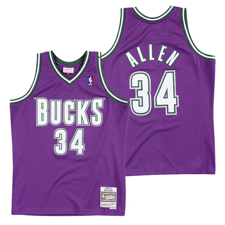 ~b`F&lX NBA ~EH[L[EobNX CEA 2000-01 XEBO} [h W[W[ (jtH[) / Mitchell & Ness Milwaukee Bucks Ray Allen Swingman Jersey