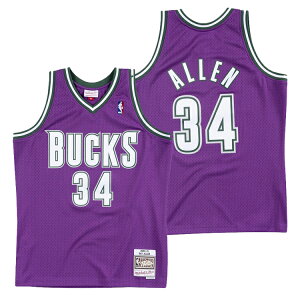 ߥå&ͥ NBA ߥ륦Хå 쥤 2000-01 󥰥ޥ  㡼 (˥ե) / Mitchell & Ness Milwaukee Bucks Ray Allen Swingman Jersey