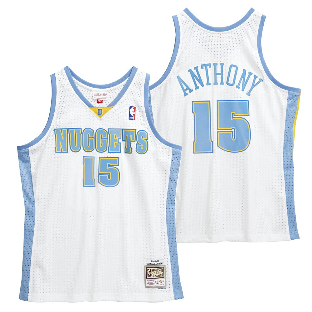 Information 素材 ポリエステル100% ブランド Mitchell & Ness ( ミッチェル＆ネス ) 商品説明 「メロ」の愛称で親しまれ、圧倒的な得点力でリーグを席巻したカーメロ・アンソニーの、デンバー・ナゲッツ時代のユニフォームデザインを復刻。 若かりしメロの躍動が目に浮かぶ、そんなプロダクトです！ ジャージーには日々の練習やピックアップゲームのどちらにも耐えうるプリント、刺繍、そして通気性の高いメッシュ素材を用いております。 出荷元 楽天スポーツゾーン 注意書き モニターの発色の具合によって実際のものと色が異なる場合がございます。 ※この商品はギフトラッピング対応可能商品です。プレゼントの際にはぜひギフトサービスをご活用ください。 #UniformNets#UniformNets