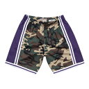 ミッチェル＆ネス NBA ロサンゼルス・レイカーズ　1996-97 カモフラ柄 スウィングマン メッシュ ショートパンツ　/　 NBA WOODLAND CAMO SWINGMAN SHORTS Lakers 96