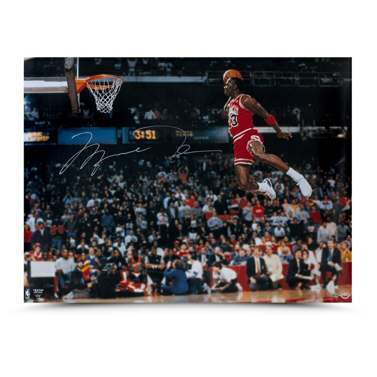 マイケル・ジョーダン 直筆サイン入り 1988 スラムダンク フォトポスター 30x40インチ 【フレームなし】 / NBA MICHAEL JORDAN AUTOGRAPHED 1988 SLAM DUNK PHOTO 30 X 40 / UPPER DECK メモラ…